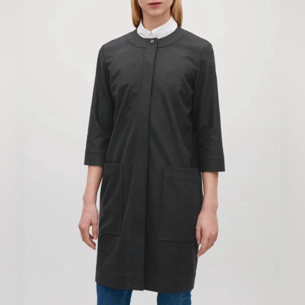COS Black Long Sleeve Minimal Coat